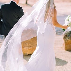 Bel Aire Cascade Cathedral Beaded Edge Veil